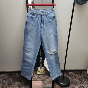 Wrangler Wild West High Rise Light Blue Straight Leg Jeans 26